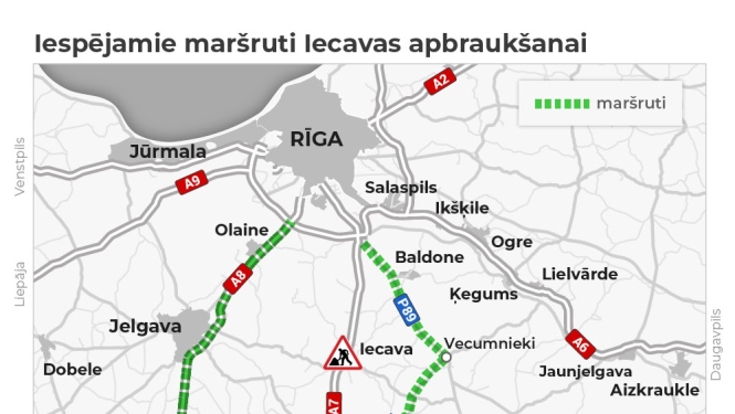 Iecavā sāk atjaunot segumu Bauskas šosejas posmā; iespēju robežās aicinām izmantot alternatīvos maršrutu