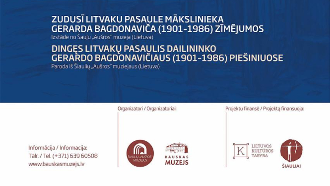 Atklās izstādi «Zudusī litvaku pasaule mākslinieka Gerarda Bagdonaviča (1901–1986) zīmējumos»