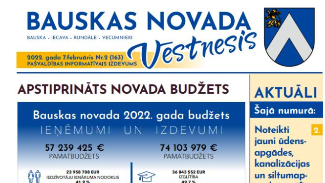 Iznācis „Bauskas Novada Vēstnesis" janvāra numurs