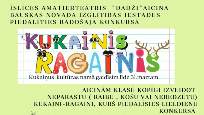 Izglītības iestādes aicina piedalīties radošā konkursā