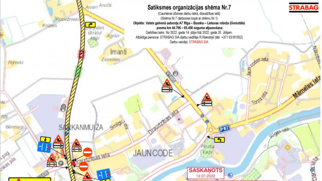 18. un 19.jūlijā nevarēs nogriezties no Kalna ielas uz Draudzības ielu