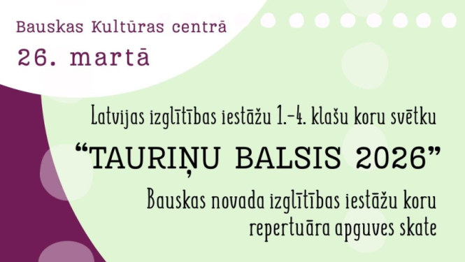 Koru svētku “Tauriņu balsis 2026” repertuāra apguves skate