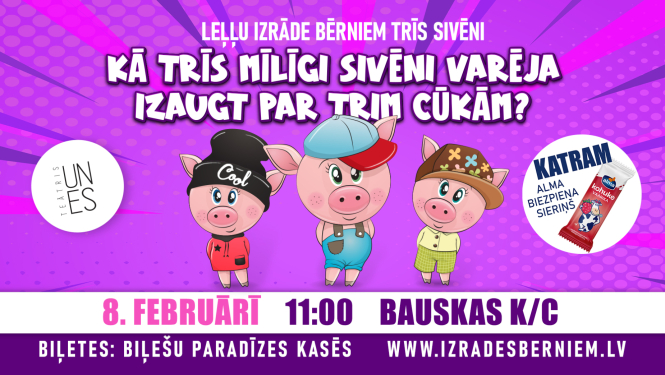 Leļļu izrāde bērniem "Trīs sivēni"