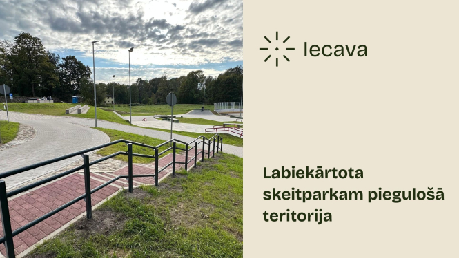 Ekspluatācijā nodota labiekārtotā zona pie Iecavas skeitparka