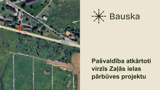 Bauskas novada pašvaldība atkārtoti virzīs Zaļās ielas pārbūves projektu
