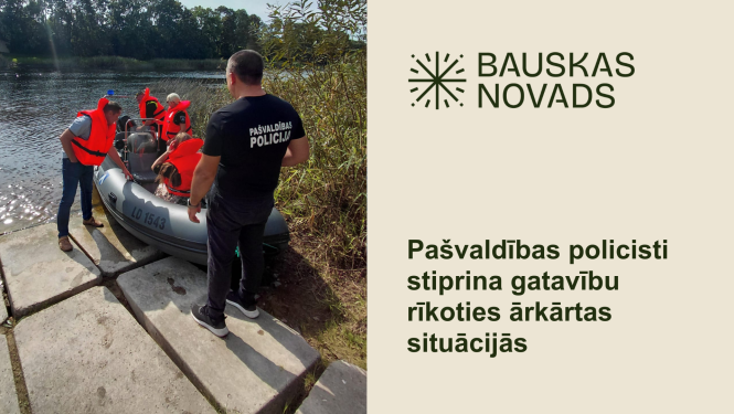 Bauskas pašvaldības policisti pilnveido prasmes glābšanas darbos uz ūdens