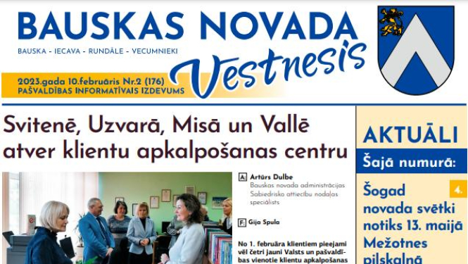 Iznācis pašvaldības informatīvā izdevuma "Bauskas Novada Vēstnesis" februāra numurs