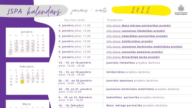 Decembrī un janvārī darbā ar jaunatni iesaistītajiem pieejami informatīvi semināri un praktiski vebināri