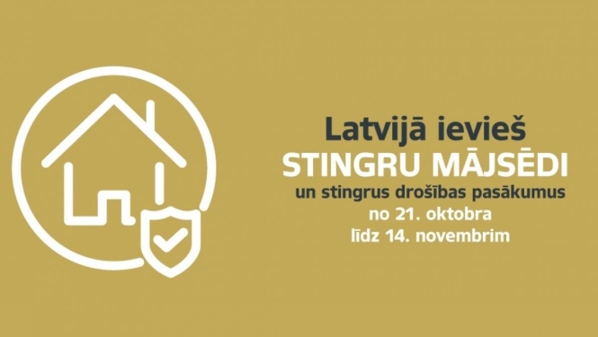 Latvijā no 21.oktobra līdz 14.novembrim ievieš stingru mājsēdi