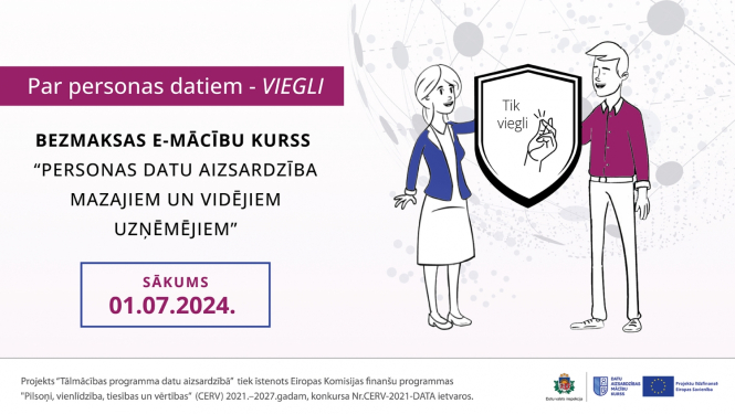 Bezmaksas kursos aicina uzņēmējus apgūt pareizu personas datu apstrādi un aizsardzību