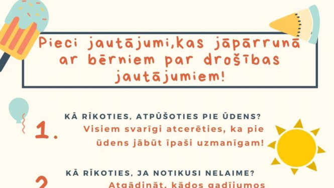 Bērnu drošība vasarā: 5 jautājumi, kas jāpārrunā ar bērniem