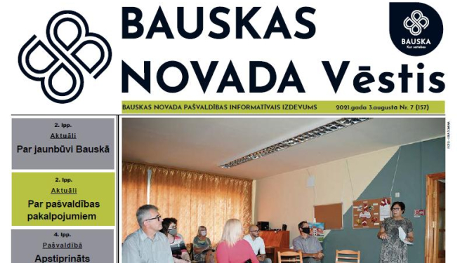 Jaunajā „Bauskas Novada Vēstis" numurā varat lasīt: