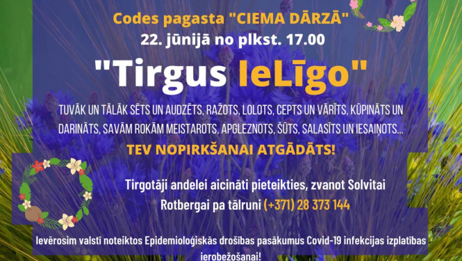 Codes pagastā aicina uz "Tirgus IeLīgo" tirgošanās andeli
