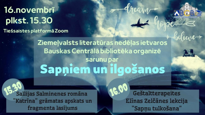 Aicina uz tiešsaistes sarunu par „Sapņiem un ilgošanos”