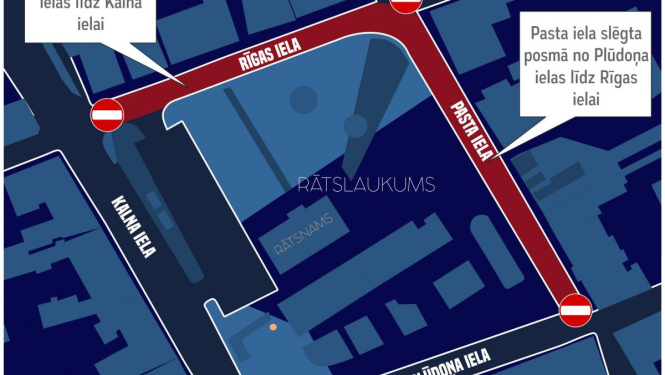 Rīgas un Pasta ielā sakarā ar Jaunā gada svinībām noteikti satiksmes ierobežojumi