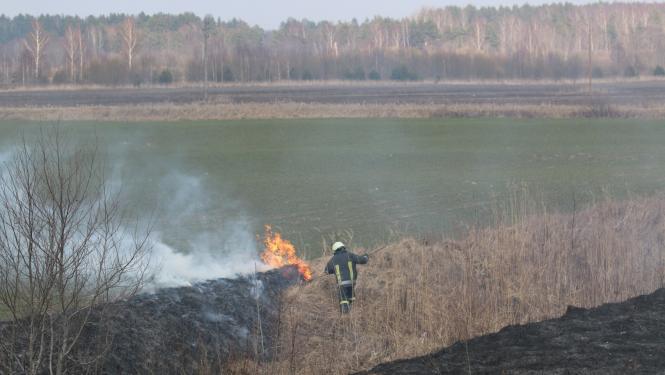 VUGD dzēš kūlas ugunsgrēku