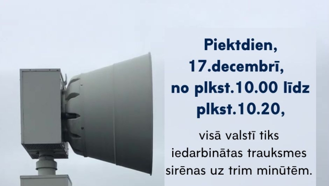 VUGD šodien veiks trauksmes sirēnu pārbaudi