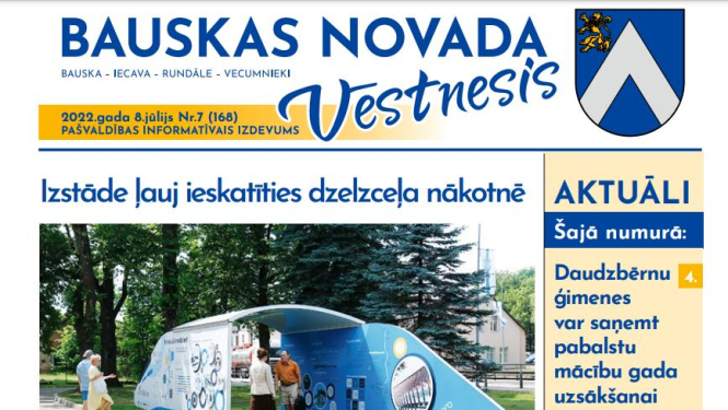Iznācis pašvaldības informatīvā izdevuma "Bauskas Novada Vēstnesis" jūlija numurs