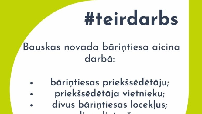 Bauskas novada bāriņtiesa aicina darbā kolēģus