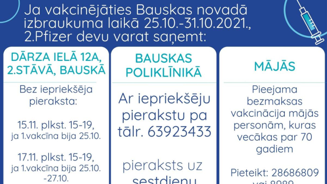Aktuāla informācija par 2.potes saņemšanu pret Covid - 19