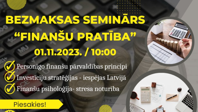 Bezmaksas seminārs Finanšu pratība
