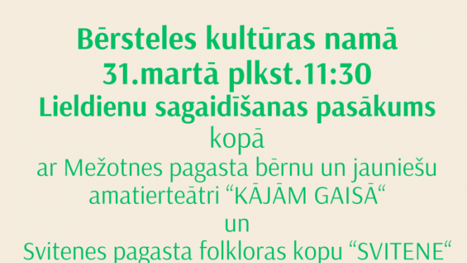 Lieldienu sagaidīšanas pasākums