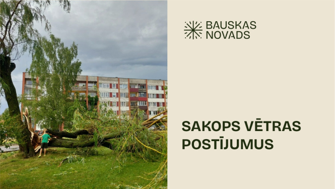 Sakops vētras postījumus