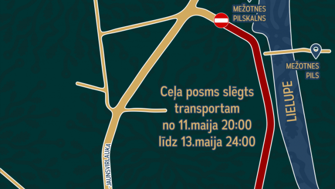 satiksmes ierobežojumi Mežotnes pilskalns