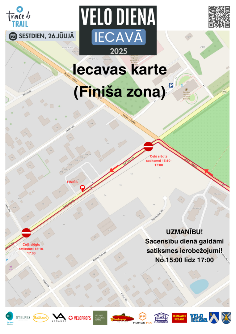Satiksmes ierobežojumi finiša zonā