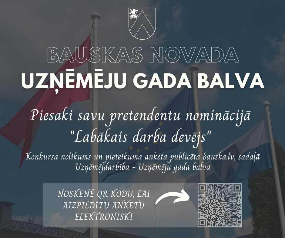 Apbalvoti konkursa «Bauskas novada uzņēmēju gada balva 2022» uzvarētāji     16. septembra vakarā Bauskas pilī notika svinīgs pasākums, kurā pašvaldība godināja Bauskas novada uzņēmējus. Konkurss “Bauskas novada uzņēmēju gada balva 2022”, pēc četru novadu (Bauskas, Iecavas, Vecumnieku un Rundāles) apvienošanas, tika rīkots pirmo reizi.   Ievadā pasākuma viesus uzrunāja un sveica Bauskas novada domes priekšsēdētājs Aivars Okmanis. Viņš uzsvēra, ka pašvaldība lepojas ar ikvienu novada uzņēmumu, jo uzņēmēji ir 