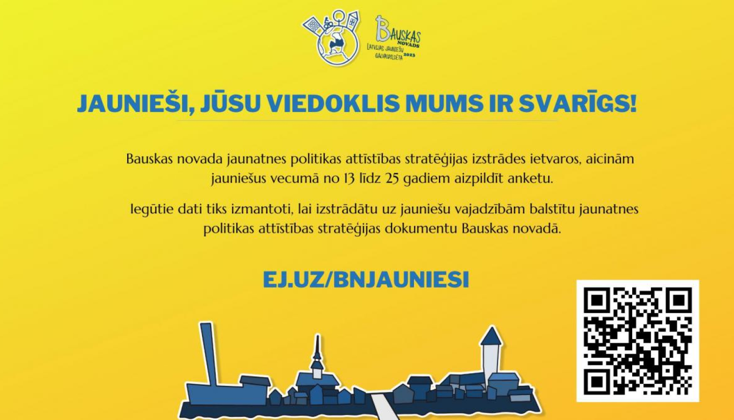 Jauniešus aicina aizpildīt anketu Bauskas novada jaunatnes politikas attīstības stratēģijas izstrādes ietvaros
