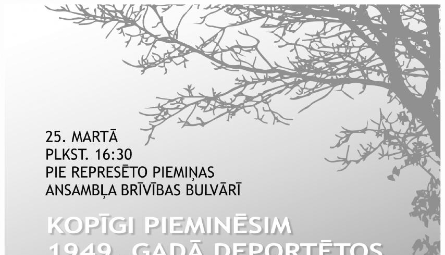 Brīvības bulvārī pieminēs 1949. gada deportāciju upurus