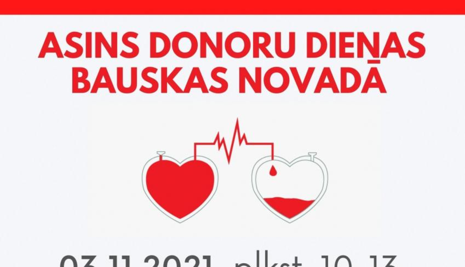 Bauskas novadā asinis varēs nodot 3.,10. un 25.novembrī