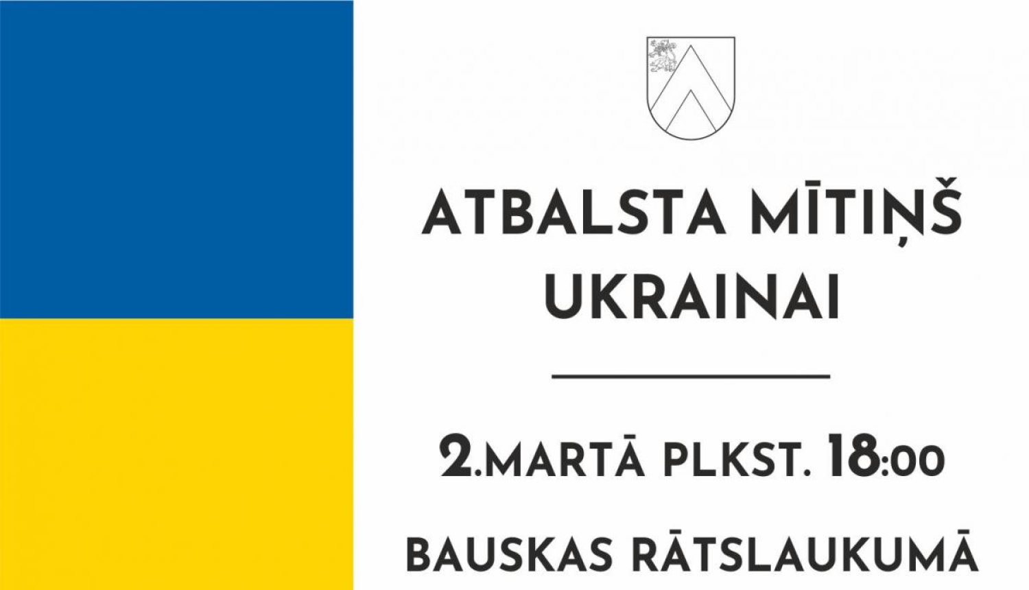 Atbalsta mītiņš Ukrainai Bauskas Rātslaukumā