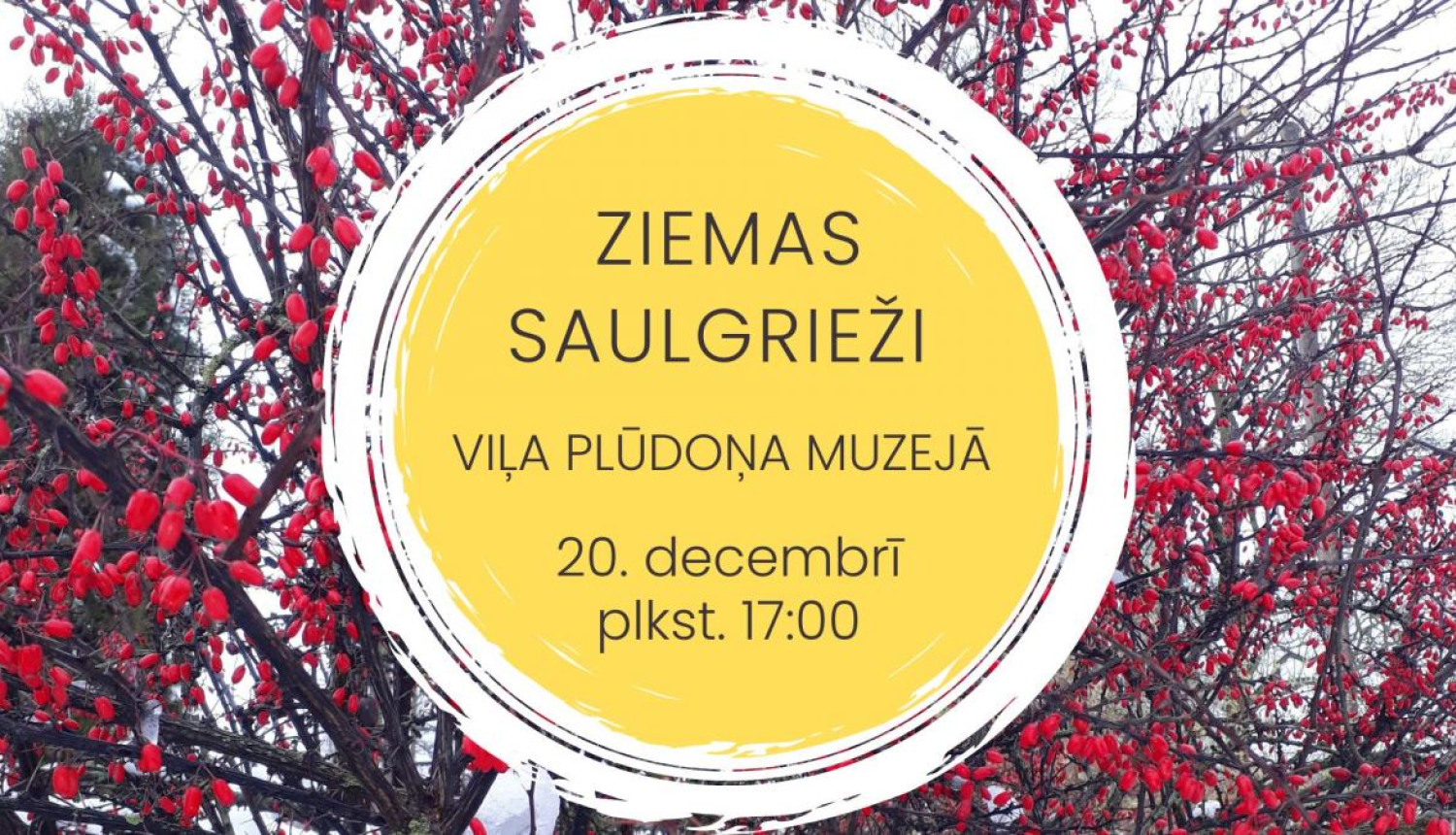 Viļa Plūdoņa muzejā "Lejeniekos" 20.decembrī Ziemas saulgriežu pasākums