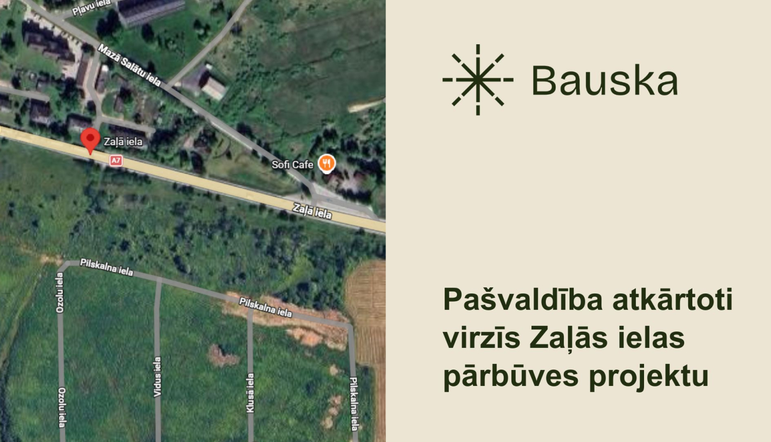 Bauskas novada pašvaldība atkārtoti virzīs Zaļās ielas pārbūves projektu