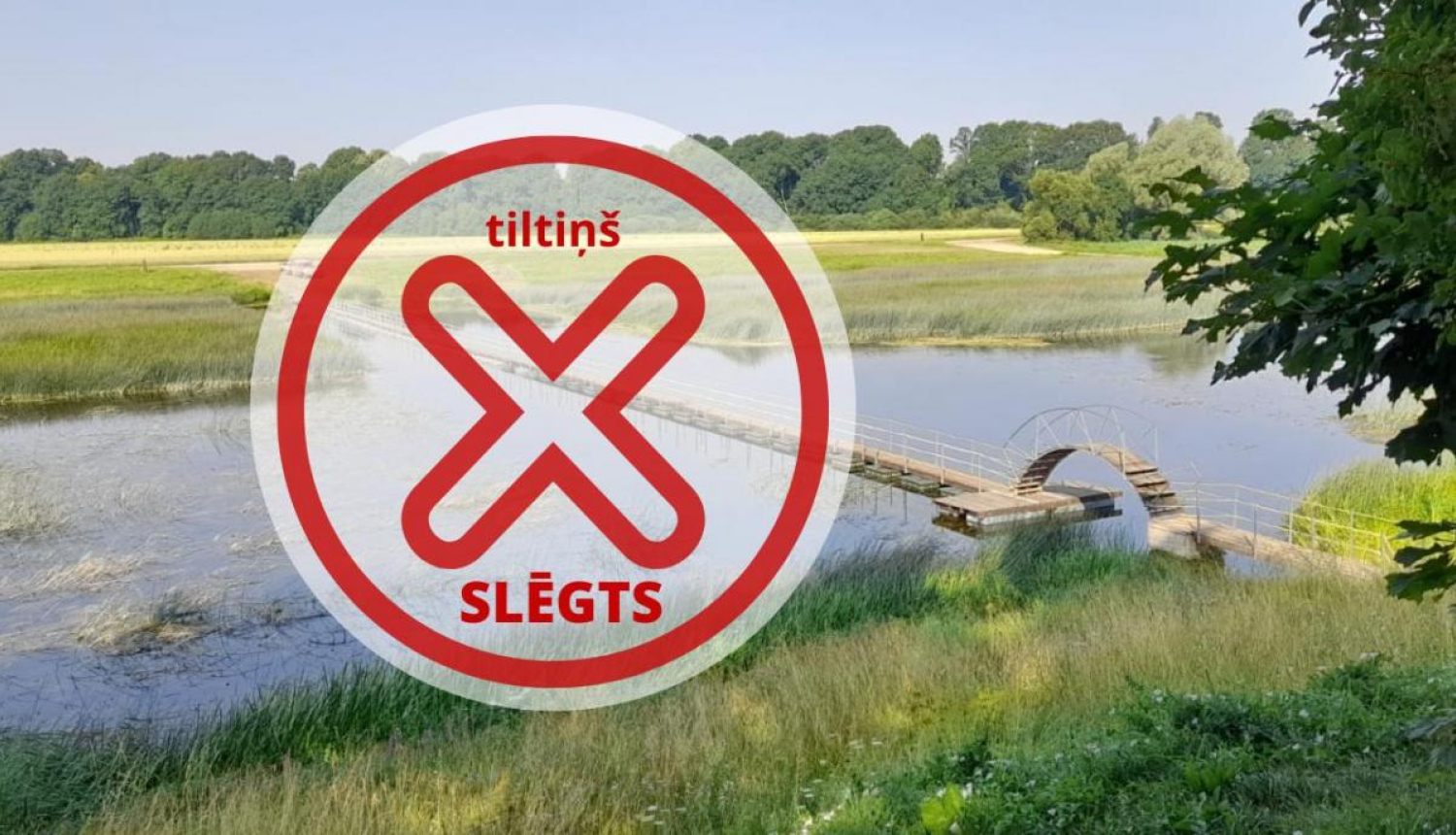 Slēgts Mežotnes tiltiņš