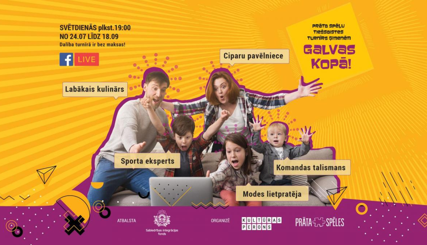 Ģimenes aicina piedalīties prāta spēļu turnīrā “GALVAS KOPĀ”