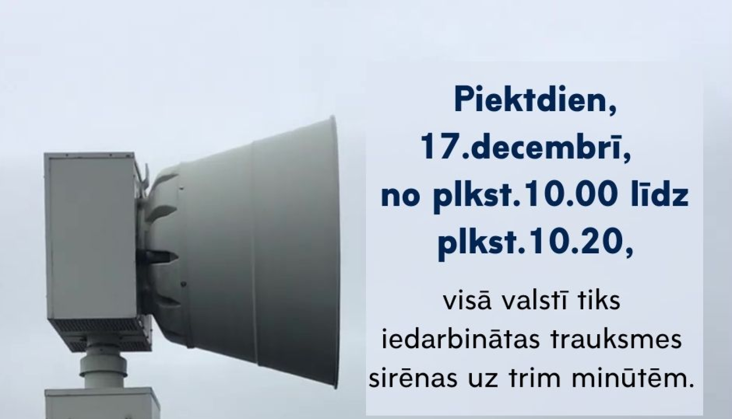 VUGD šodien veiks trauksmes sirēnu pārbaudi