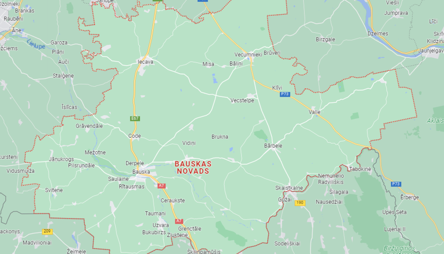 Karte Bauskas novads