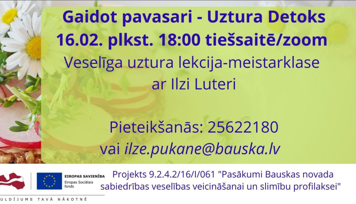 Uztura lekcija - meistarklase 