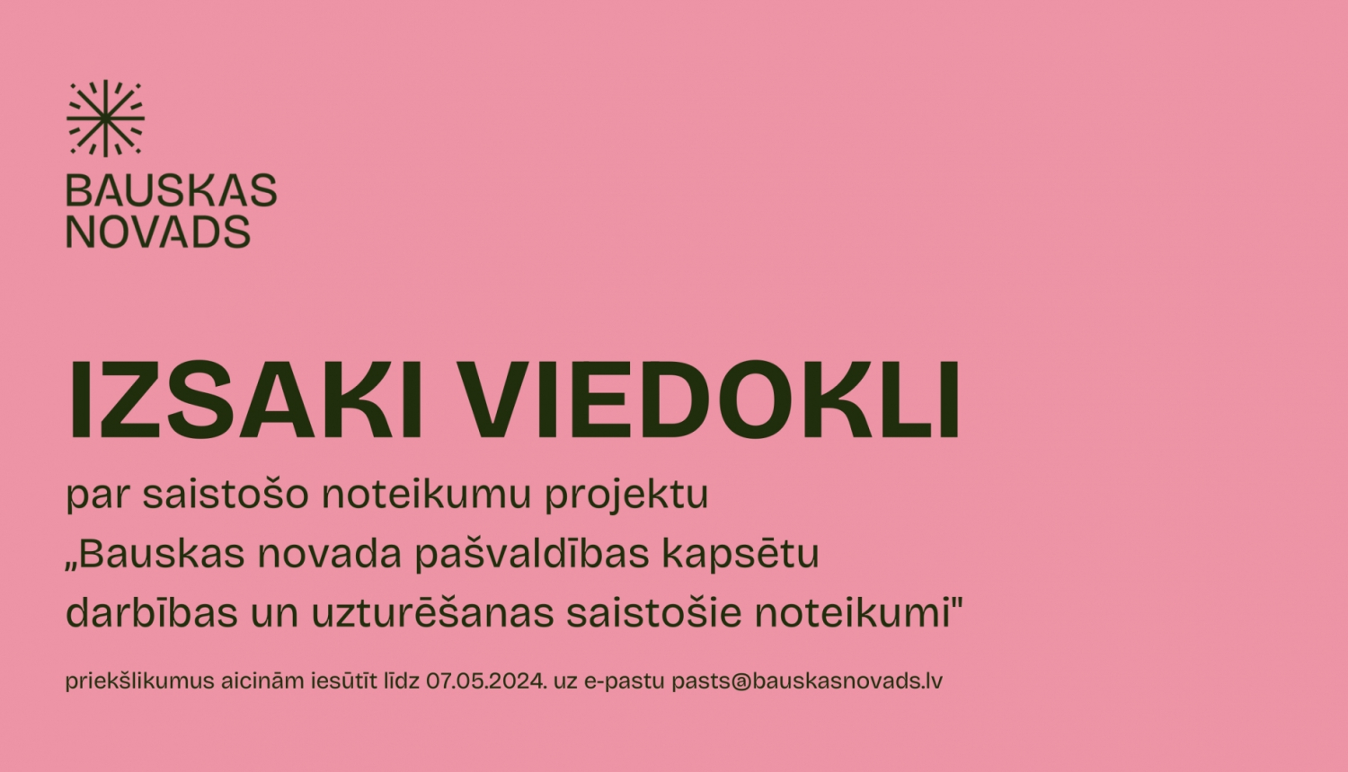 Saistošo noteikumu projekts