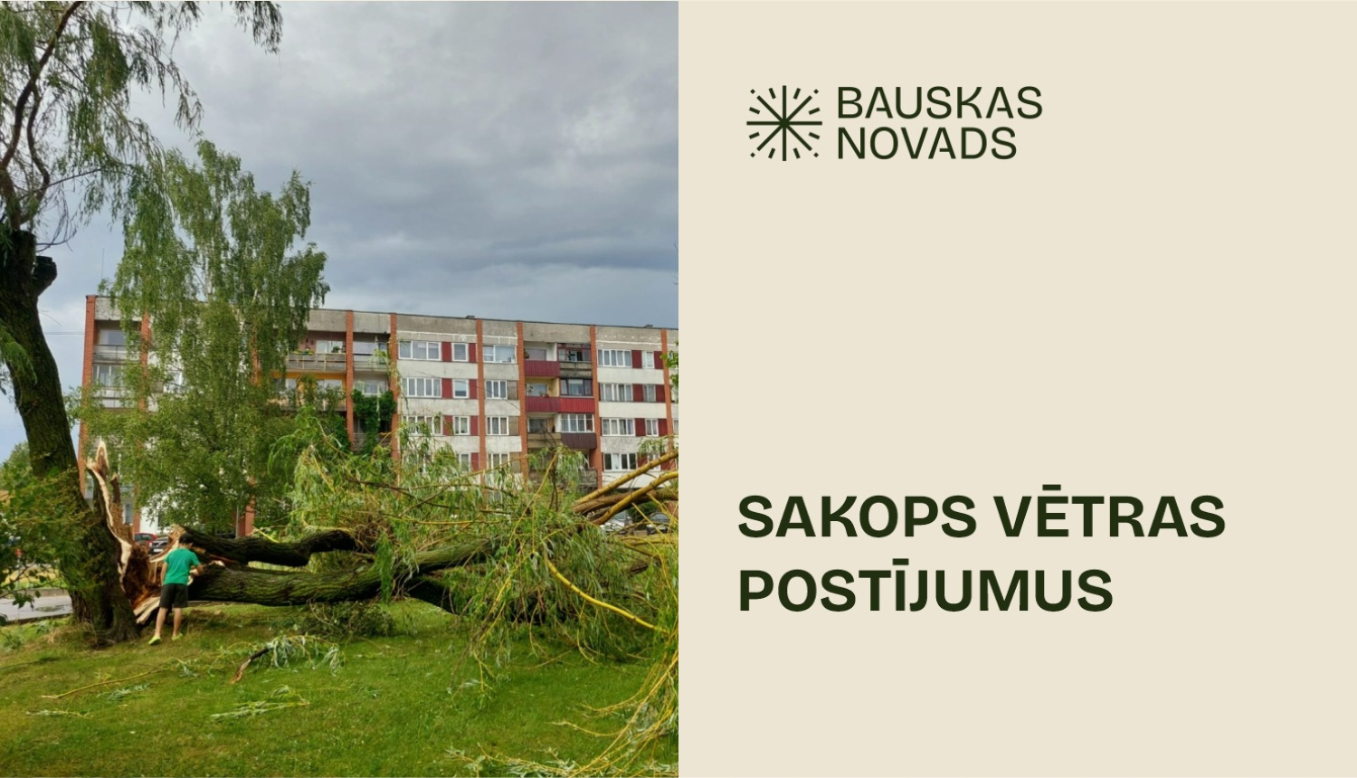 Sakops vētras postījumus
