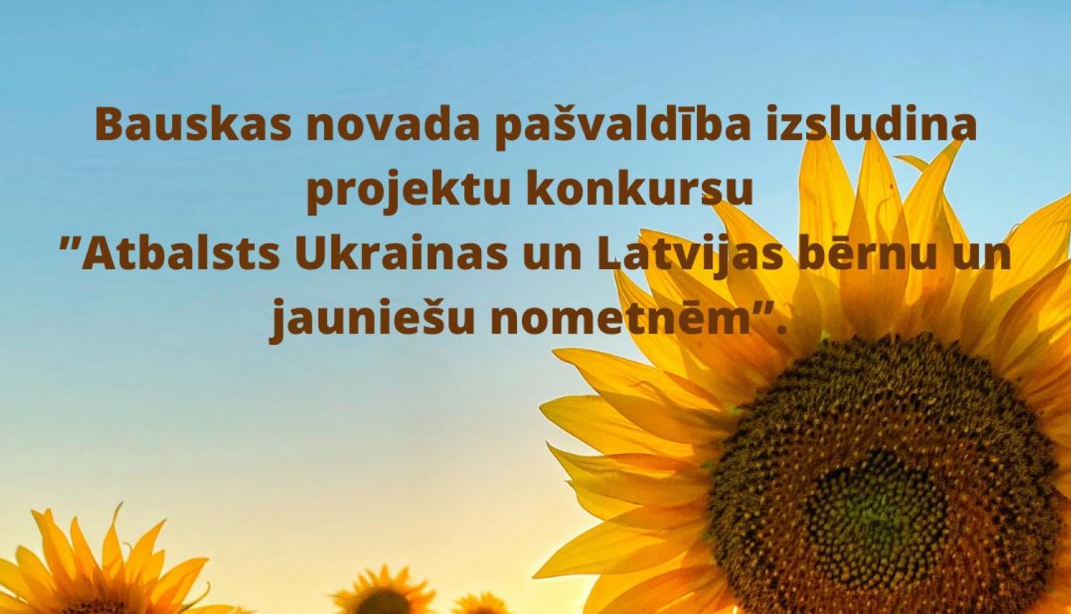 Bauskas novada pašvaldība izsludina projektu konkursu ”Atbalsts Ukrainas un Latvijas bērnu un jauniešu nometnēm”