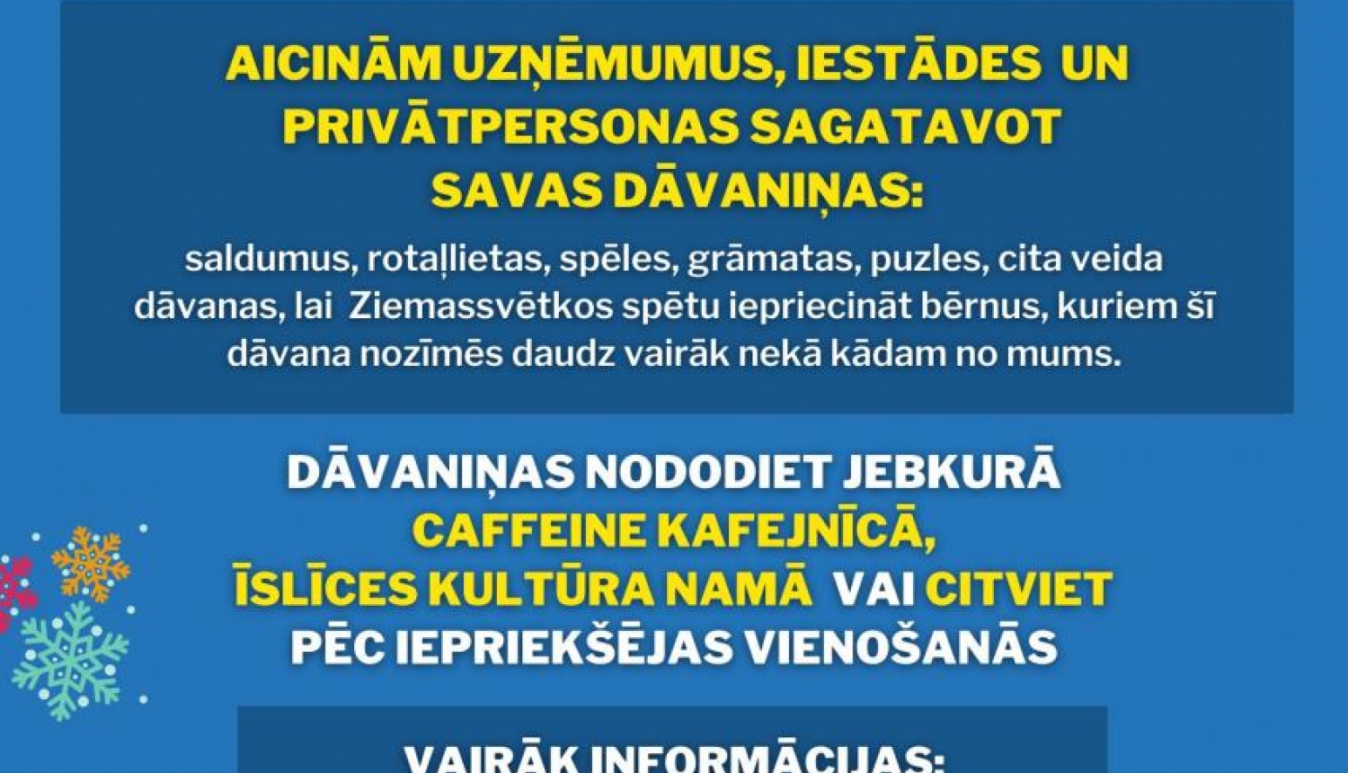 Biedrība «Laiks Jauniešiem» aicina sarūpēt dāvanas sociāli mazāk aizsargāto ģimeņu bērniem