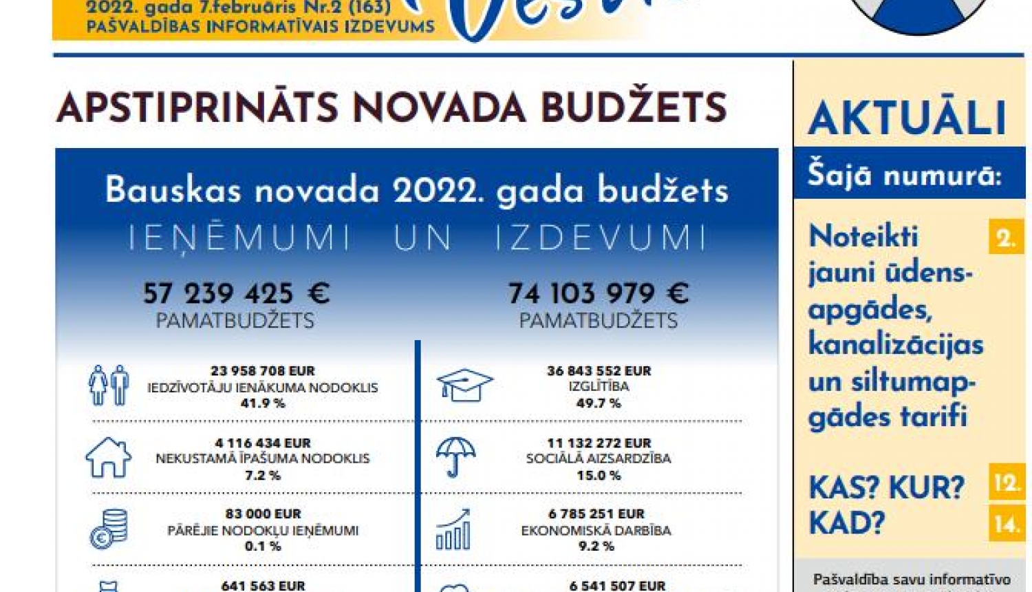 Iznācis „Bauskas Novada Vēstnesis" janvāra numurs