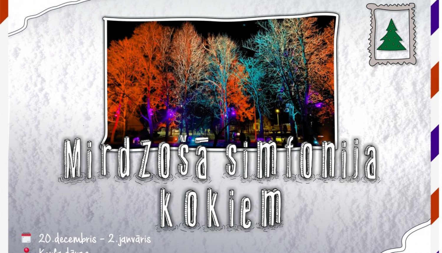 Korfa dārzā atklāj īpašu gaismas simfoniju parka kokiem