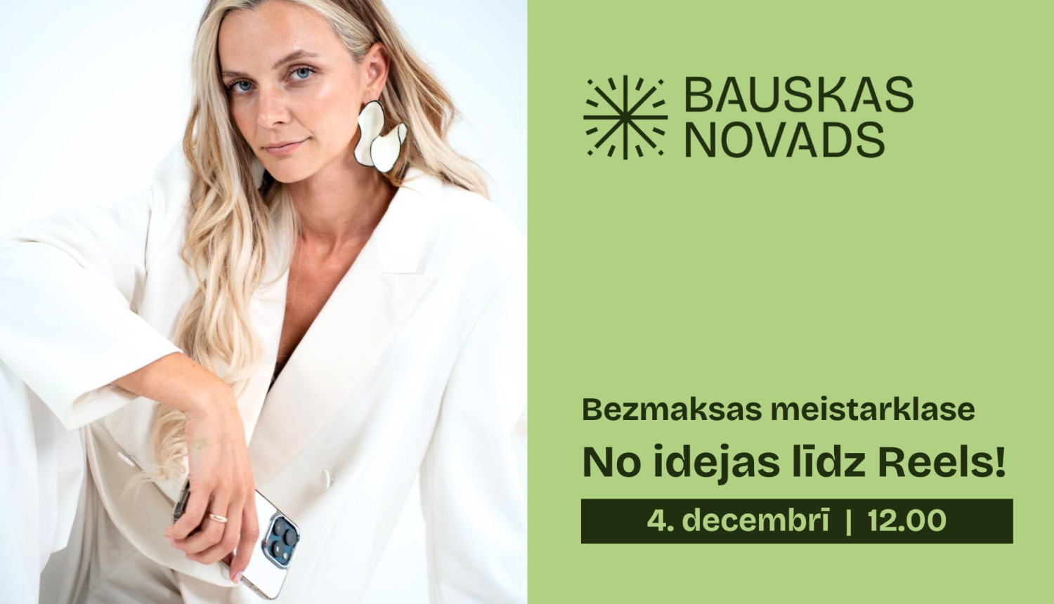 Bezmaksas reels veidošanas meistarklase 4.decembrī Rundāles Avotos ar Agnesi Skrastīti