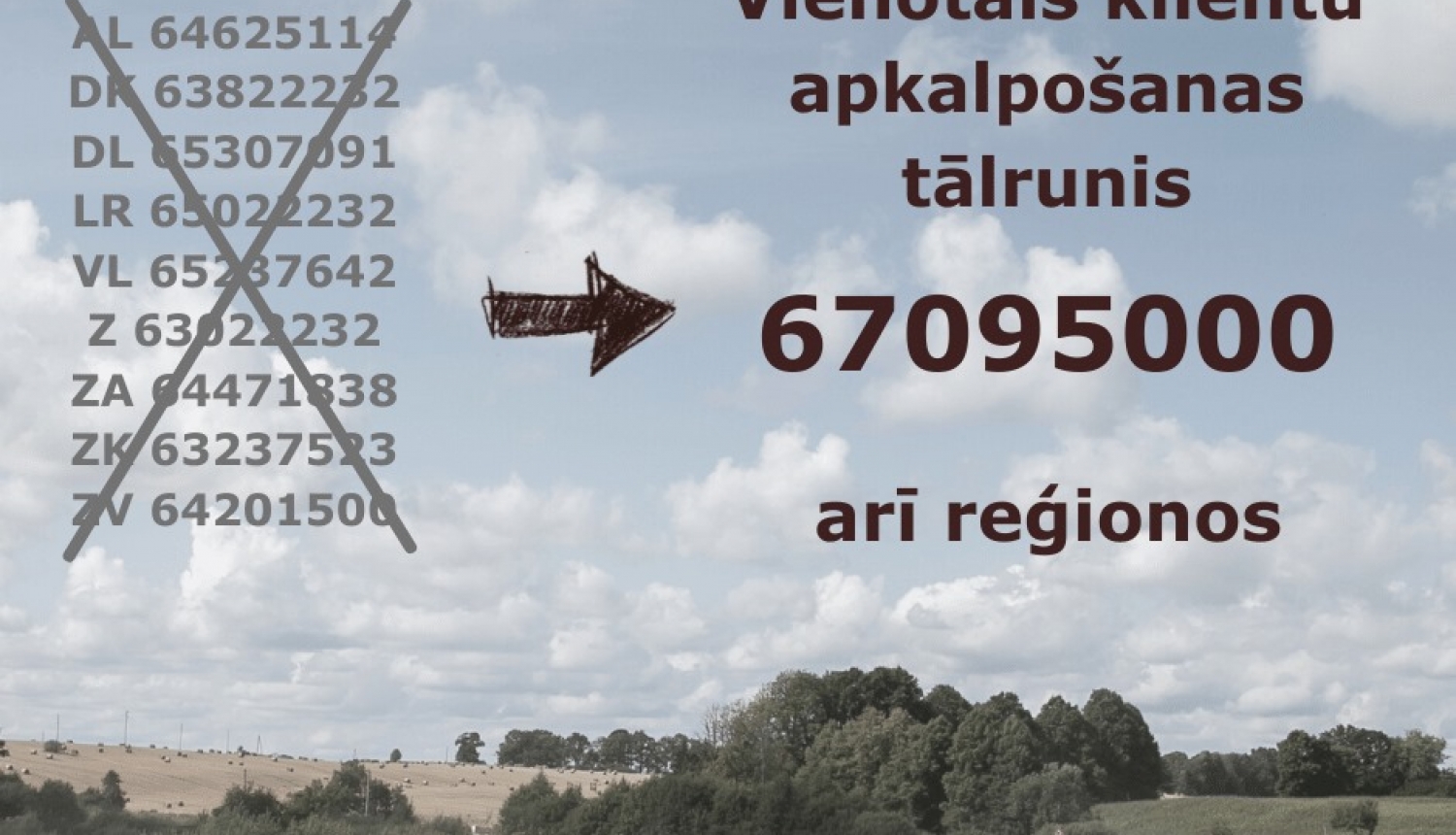 LAD pāriet uz vienotu klientu apkalpošanas tālruni 67095000 arī reģionos